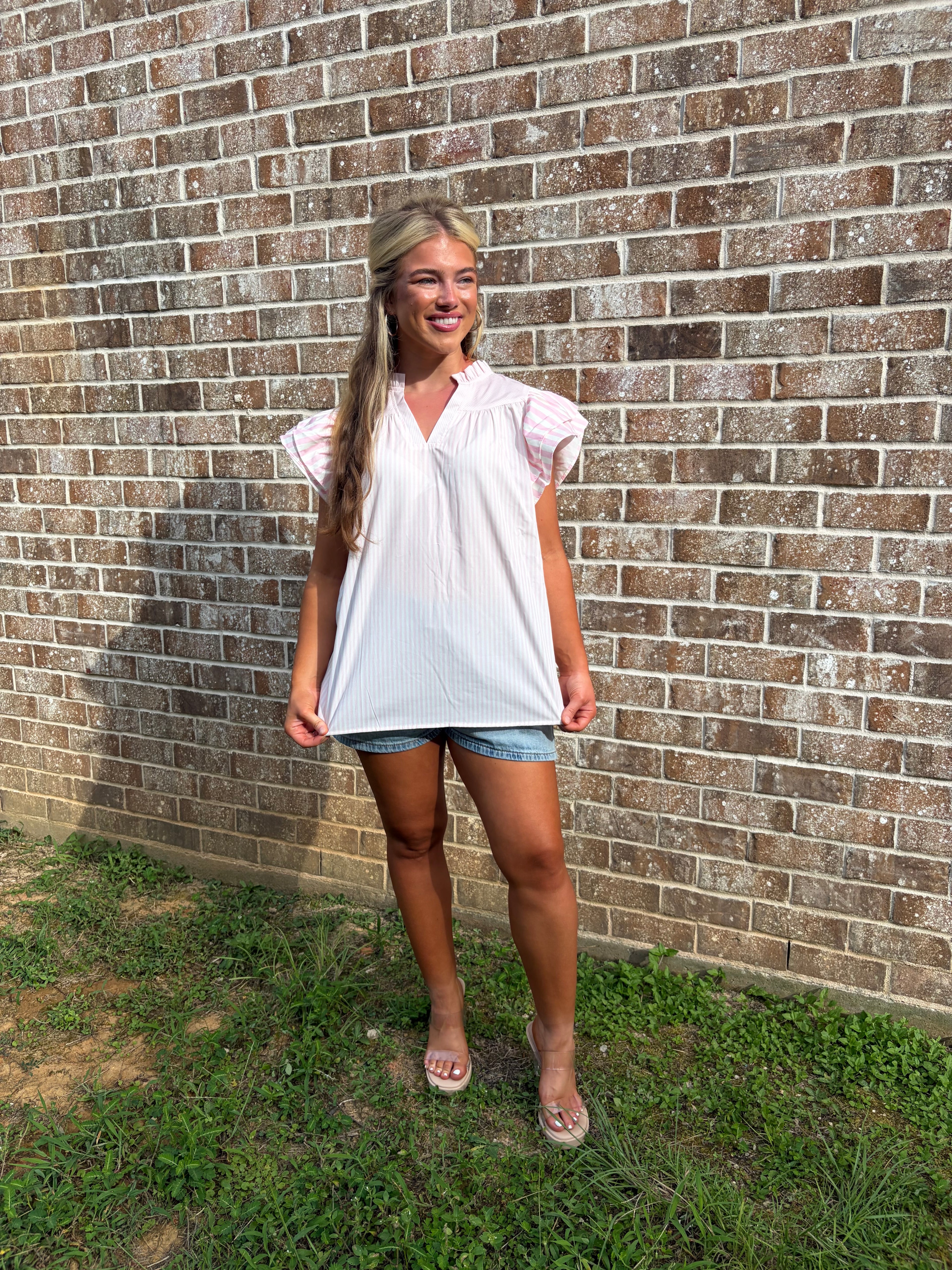 Pink strip shirt