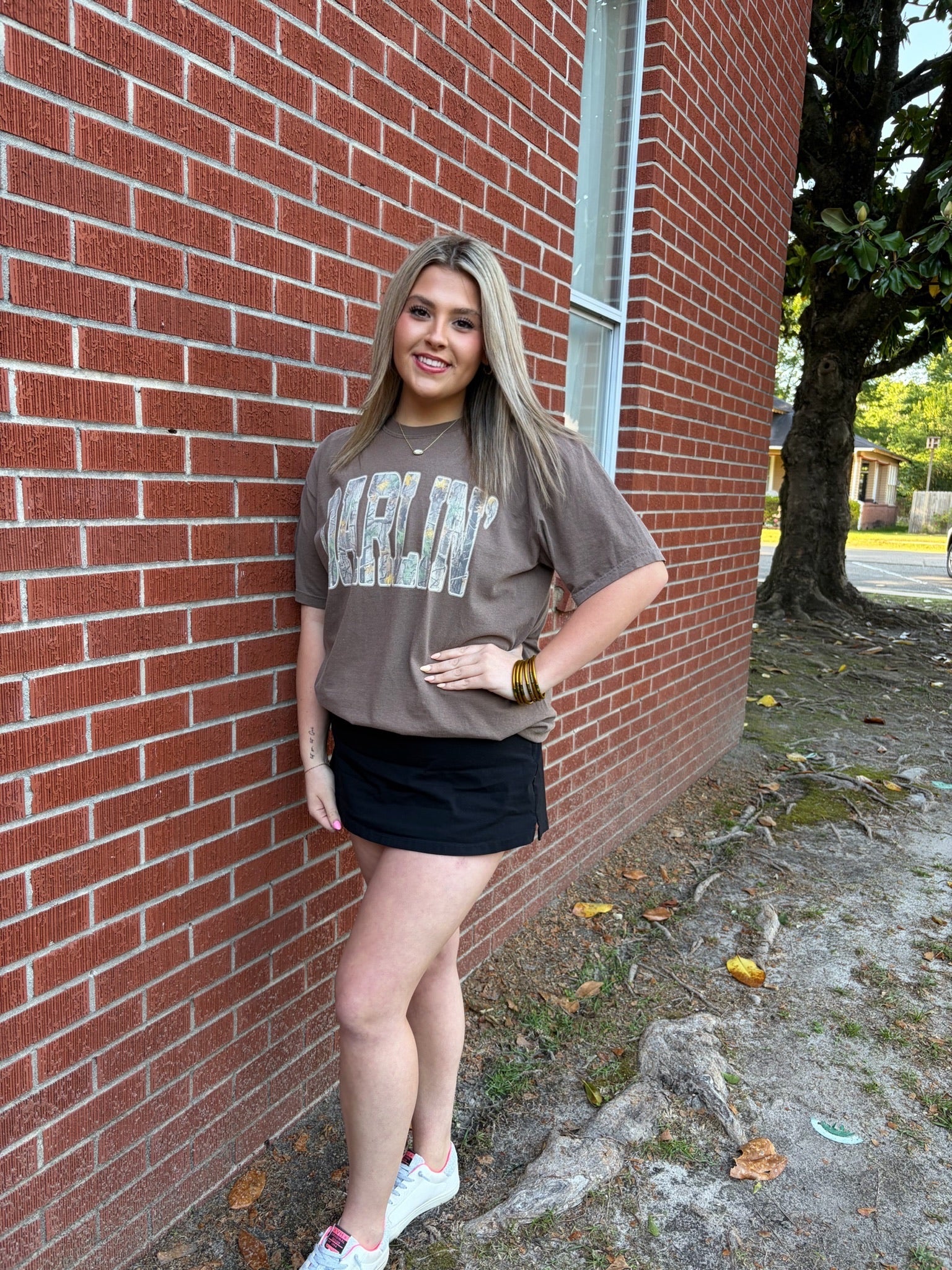 Brown Camo Darlin' Tee